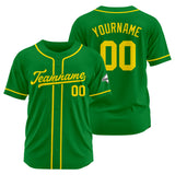 Custom Baseball Jersey Stitched Design Personalized Hip Hop Baseball Shirts Kelly Green-Yellow