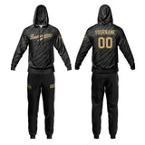 Custom Dark Gray Sports hoodie Sweatshirt Set for Men Women Youth Tops and Pants Set Tracksuit