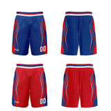 Custom Blue Red Reversible Basketball Suit for Adults and Kids Personalized Jersey