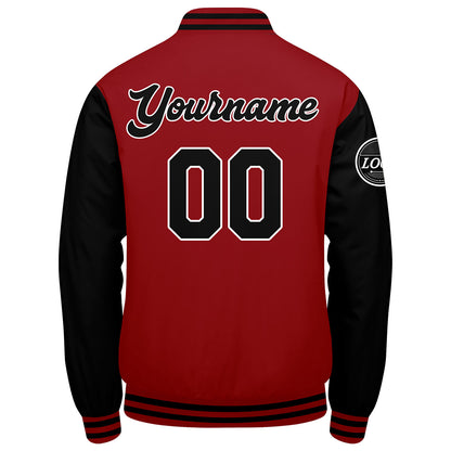 Custom Varsity Jacket Letterman jacket for Men, Women and Youth Red Black