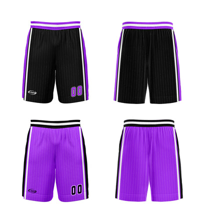 Custom Black Neon Purple Reversible Basketball Suit for Adults and Kids Personalized Jersey