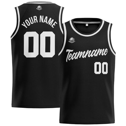 Custom Stitched Basketball Jersey for Men, Women  And Kids Black-White