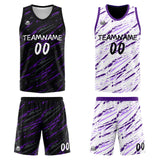 Custom Reversible Basketball Suit for Adults and Kids Personalized Jersey Damage-Purple