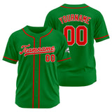 Custom Baseball Jersey Stitched Design Personalized Hip Hop Baseball Shirts Kelly Green-Red