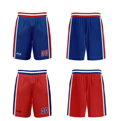 Custom Blue Red Reversible Basketball Suit for Adults and Kids Personalized Jersey
