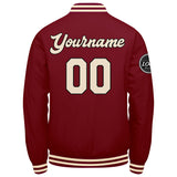 Custom Varsity Jacket Letterman jacket for Men, Women and Youth Crimson Cream