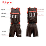Custom Brown Orange Basketball Jersey Uniform Suit Printed Your Logo Name Number