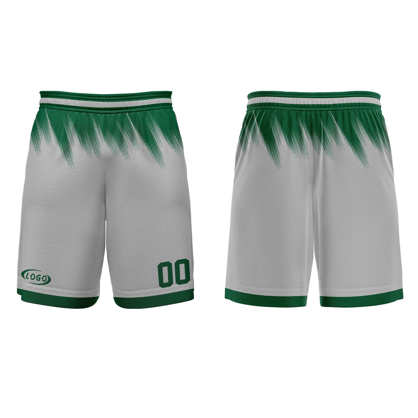 Custom Grey Green Basketball Jersey Uniform Suit Printed Your Logo Name Number