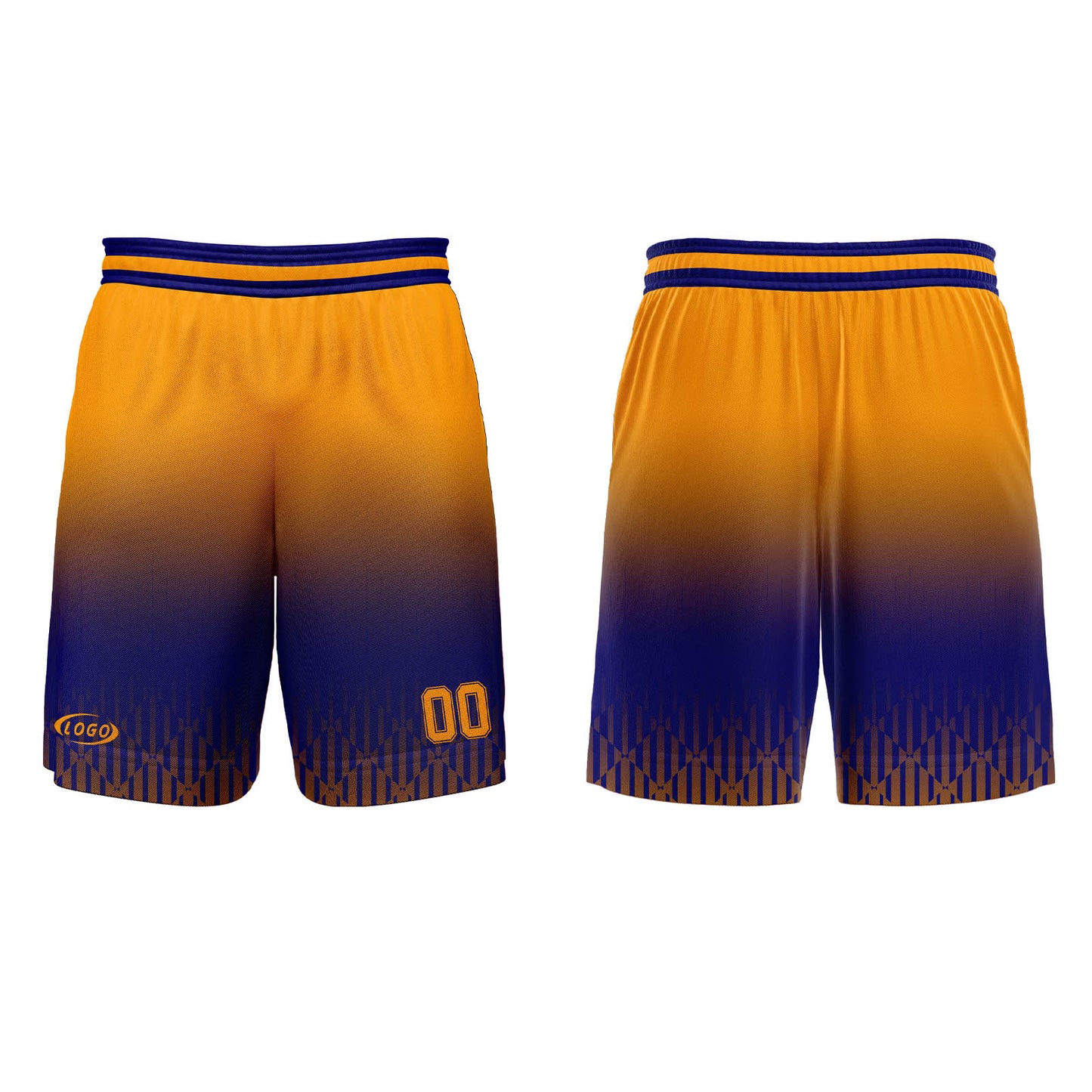Custom Blue Yellow Gradient Basketball Jersey Uniform Suit Printed Your Logo Name Number