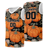 Custom basketball jersey for men and women. Stitched and printed name, number and logo Pumpkin