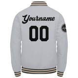 Custom Varsity Jacket Letterman jacket for Men, Women and Youth Grey Black