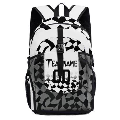 Customize White Black Sports Backpacks Featuring Personalized Names, Numbers and Logos
