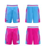 Custom Blue Pink Reversible Basketball Suit for Adults and Kids Personalized Jersey