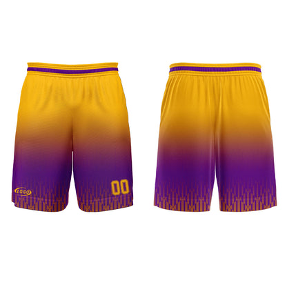 Custom Purple Yellow Gradient Basketball Jersey Uniform Suit Printed Your Logo Name Number