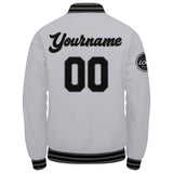 Custom Varsity Jacket Letterman jacket for Men, Women and Youth Grey Black