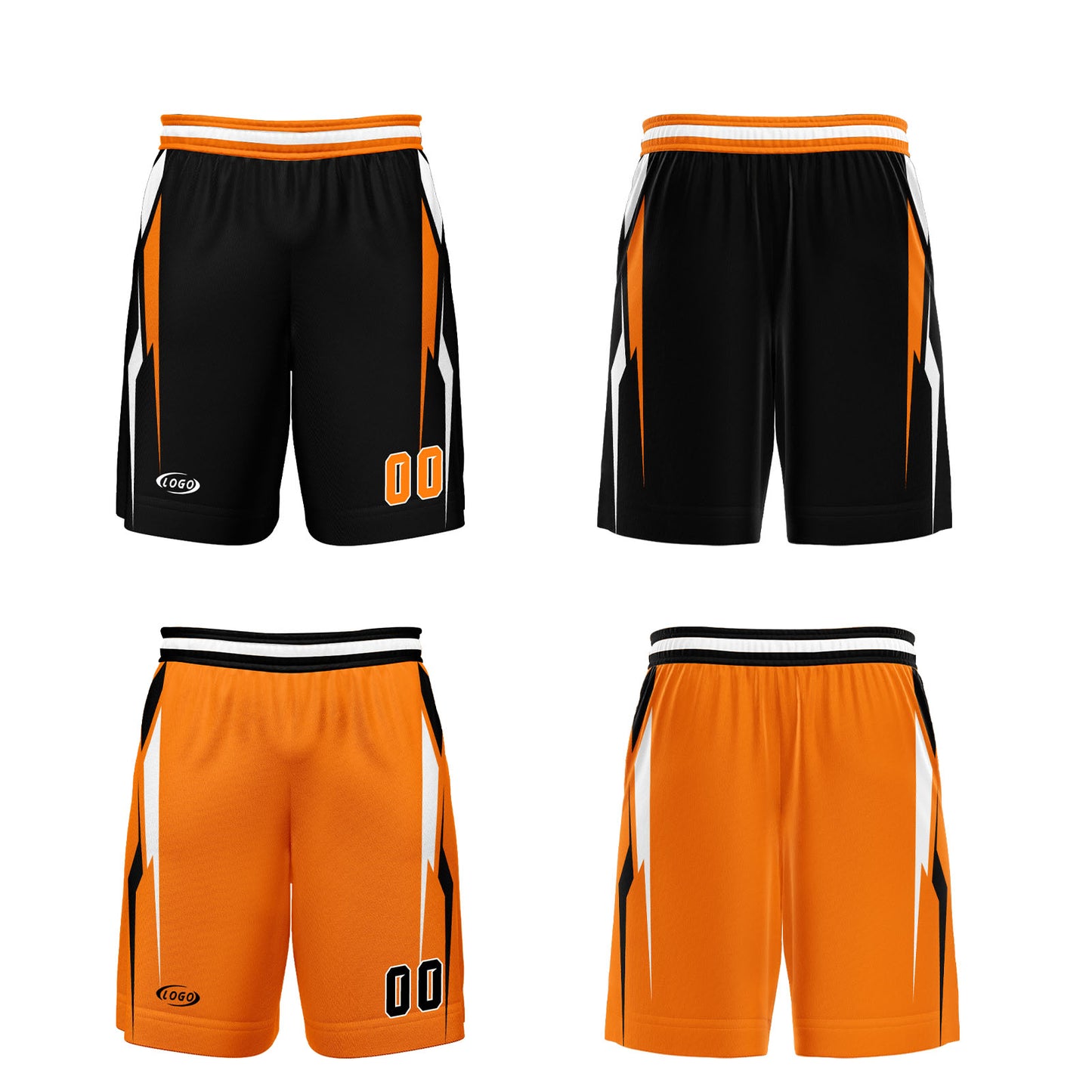 Custom Black Orange Reversible Basketball Suit for Adults and Kids Personalized Jersey