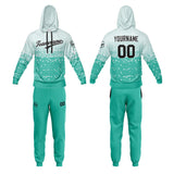 Custom Mint Green Hoodie Sweatshirt Set for Men Women Youth Tops and Pants Set Tracksuit
