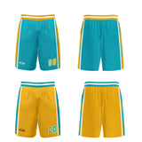 Custom Cyan Yellow Reversible Basketball Suit for Adults and Kids Personalized Jersey