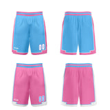 Custom Blue Pink Reversible Basketball Suit for Adults and Kids Personalized Jersey