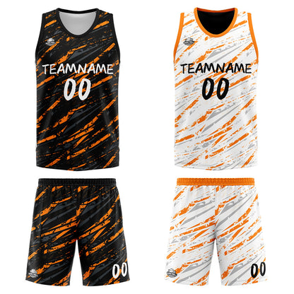 Custom Reversible Basketball Suit for Adults and Kids Personalized Jersey Damage-Orange