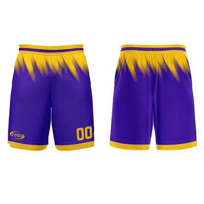 Custom Purple Yellow Basketball Jersey Uniform Suit Printed Your Logo Name Number