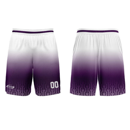 Custom Purple White Gradient Basketball Jersey Uniform Suit Printed Your Logo Name Number