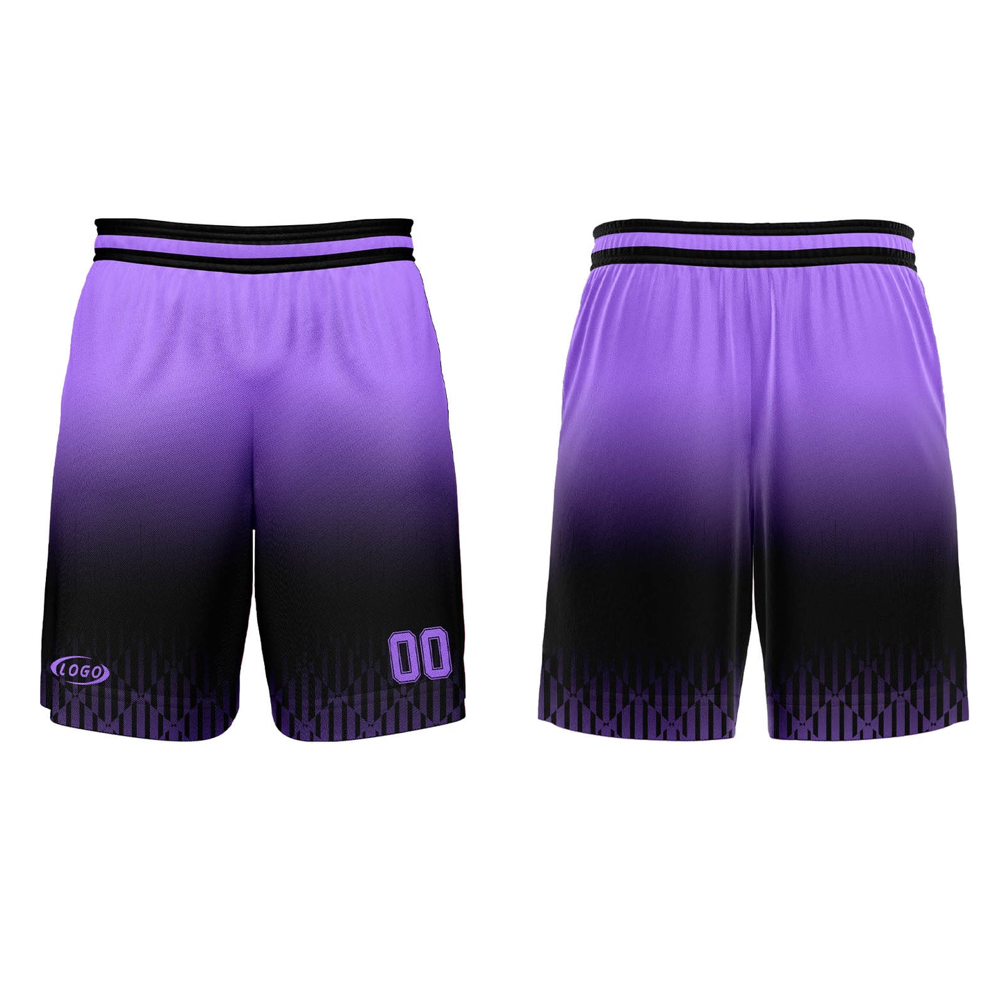 Custom Black Purple Gradient Basketball Jersey Uniform Suit Printed Your Logo Name Number