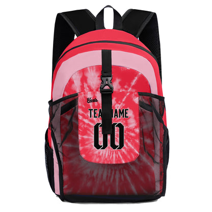 Customize Red Sports Backpacks Featuring Personalized Names, Numbers and Logos