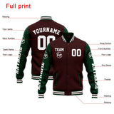 Custom Varsity Jacket Letterman jacket for Men, Women and Youth Brown Green