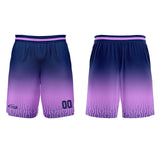 Custom Light Purple Deep Blue Gradient Basketball Jersey Uniform Suit Printed Your Logo Name Number