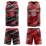 Custom Black Red Grey Reversible Basketball Suit for Adults and Kids Personalized Jersey