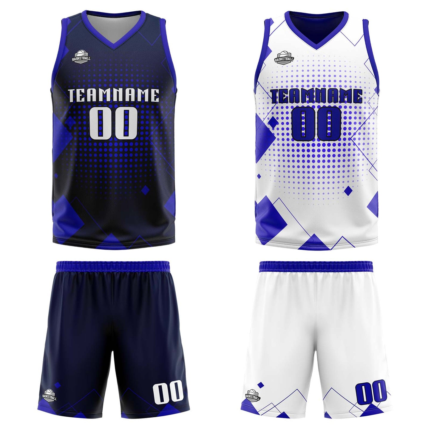 Custom Royal Reversible Basketball Suit for Adults and Kids Personalized Jersey