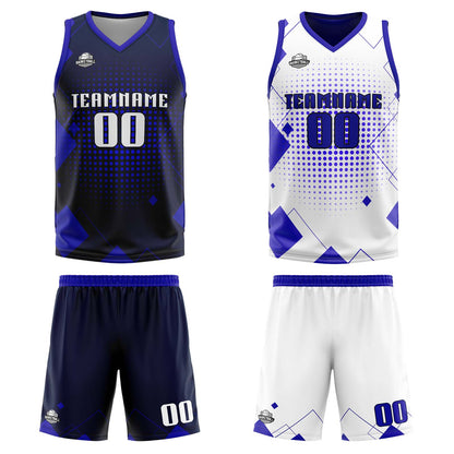 Custom Royal Reversible Basketball Suit for Adults and Kids Personalized Jersey