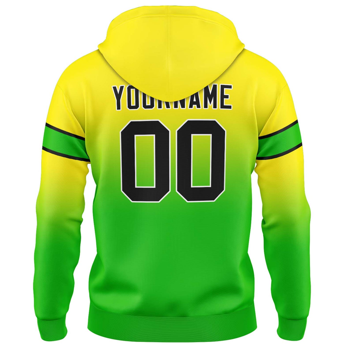 Custom Gradient Hoodie For Man Woman Girl Boy Print Your Logo Name Number Yellow&Green