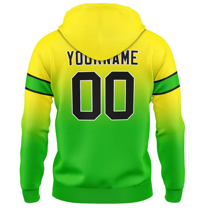 Custom Gradient Hoodie For Man Woman Girl Boy Print Your Logo Name Number Yellow&Green