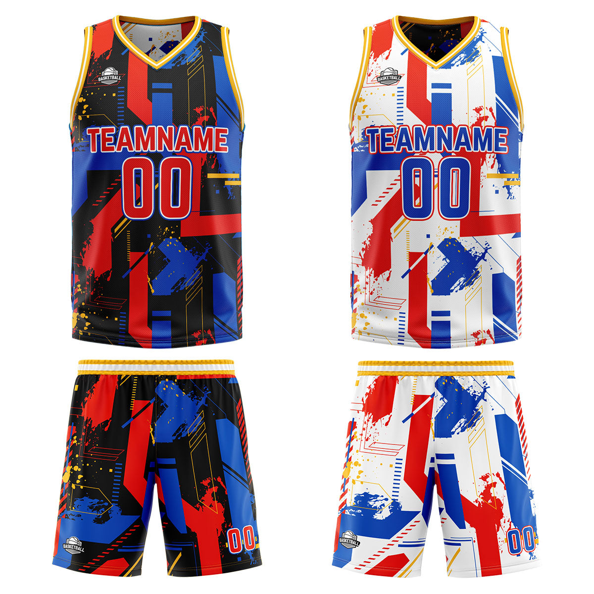 Custom Red Royal Reversible Basketball Suit for Adults and Kids Personalized Jersey