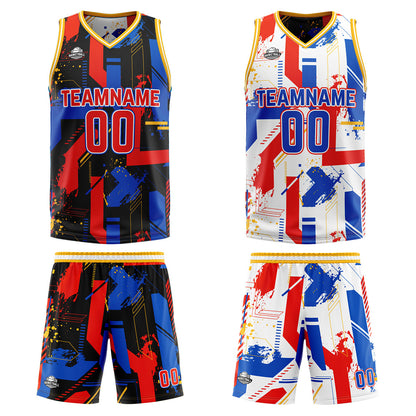 Custom Red Royal Reversible Basketball Suit for Adults and Kids Personalized Jersey