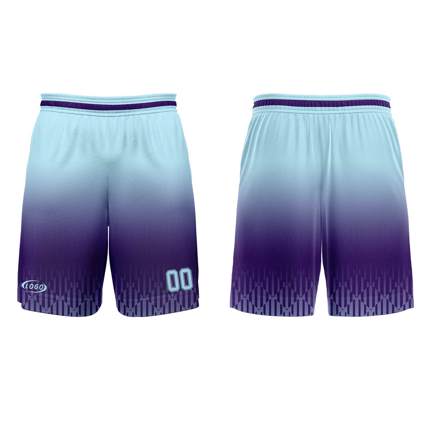 Custom Purple Light Blue Gradient Basketball Jersey Uniform Suit Printed Your Logo Name Number