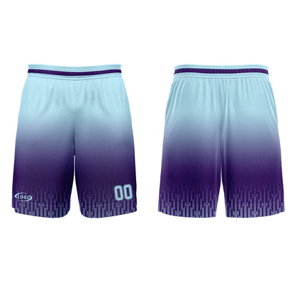 Custom Purple Light Blue Gradient Basketball Jersey Uniform Suit Printed Your Logo Name Number