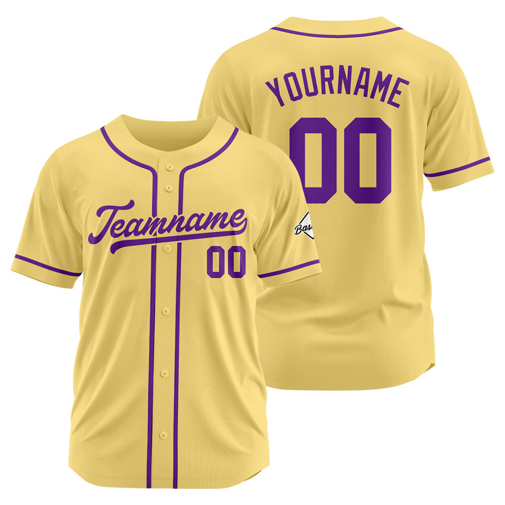 Custom Baseball Jersey Stitched Design Personalized Hip Hop Baseball Shirts Gold-Purple