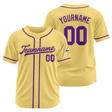 Custom Baseball Jersey Stitched Design Personalized Hip Hop Baseball Shirts Gold-Purple