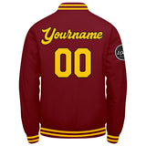 Custom Varsity Jacket Letterman jacket for Men, Women and Youth Crimson Yellow