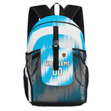 Customize Blue White Sports Backpacks Featuring Personalized Names, Numbers and Logos