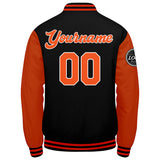 Custom Varsity Jacket Letterman jacket for Men, Women and Youth Black Orange