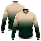 Custom Gradient Varsity Jacket Letterman jacket for Men, Women and Youth Khaki Dark Green