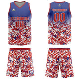 Custom Blue Red White Basketball Jersey Uniform Suit Printed Your Logo Name Number