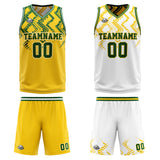 Custom Yellow Green Reversible Basketball Suit for Adults and Kids Personalized Jersey