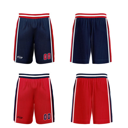Custom Navy Red Reversible Basketball Suit for Adults and Kids Personalized Jersey