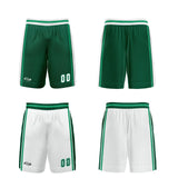 Custom Green White Reversible Basketball Suit for Adults and Kids Personalized Jersey