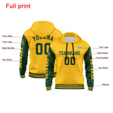 Custom Green Yellow  Hoodie Personalized Mens Pullover Hoodie Printed Team Name Number Logo for Women